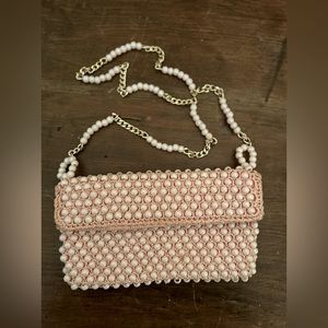 Vintage pink beaded bag